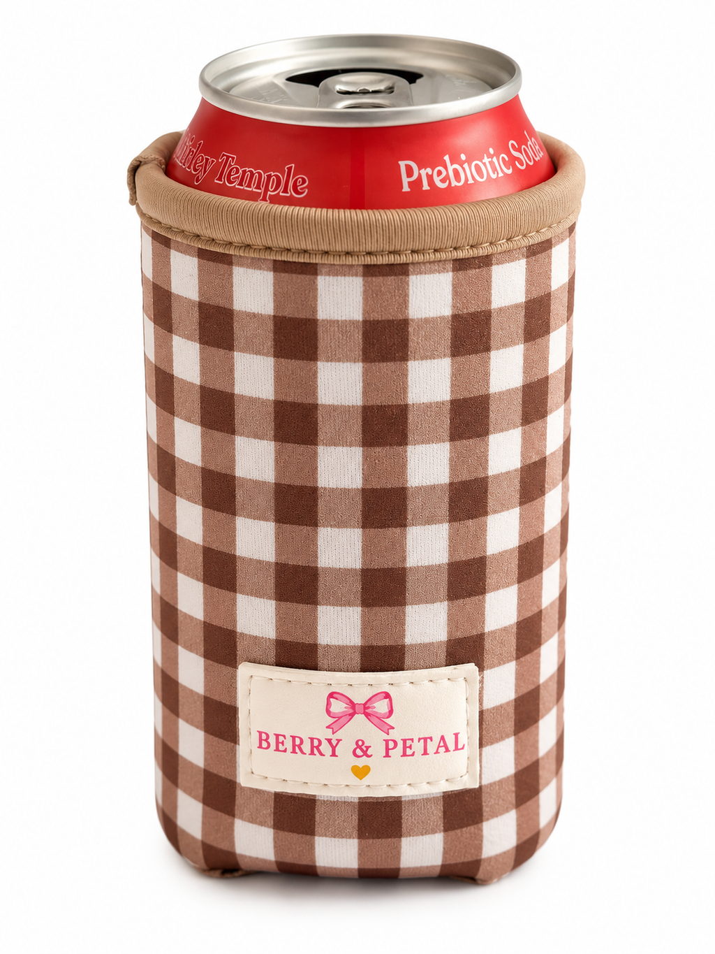 Cocoa Gingham Can Cozy