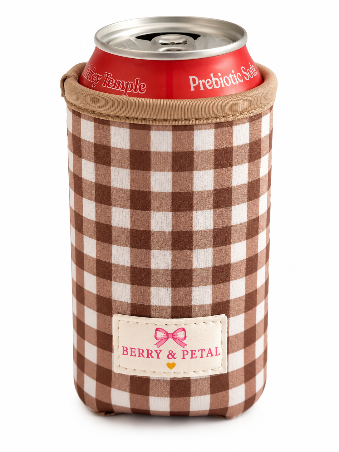 Cocoa Gingham Can Cozy