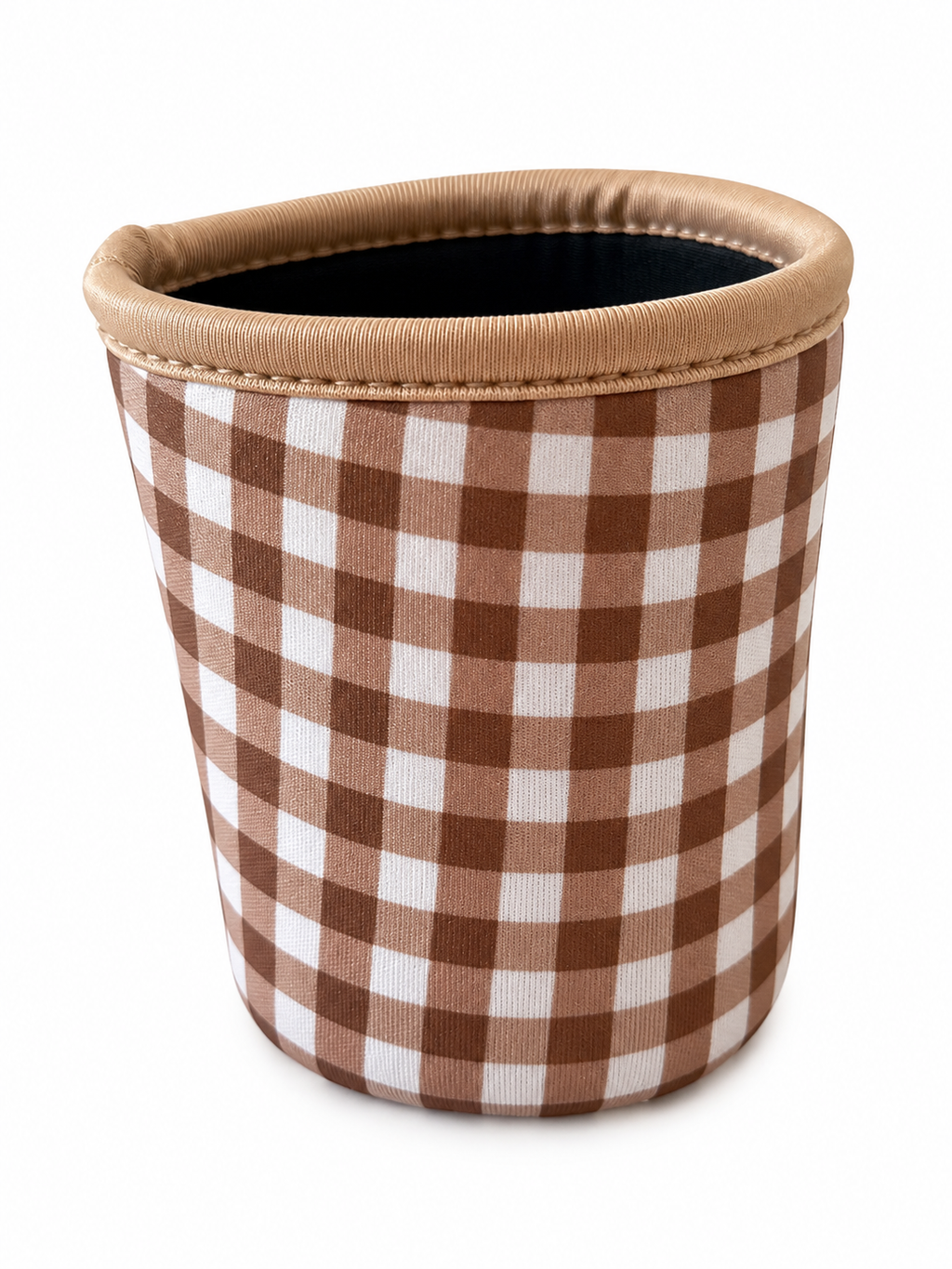 Cocoa Gingham Can Cozy