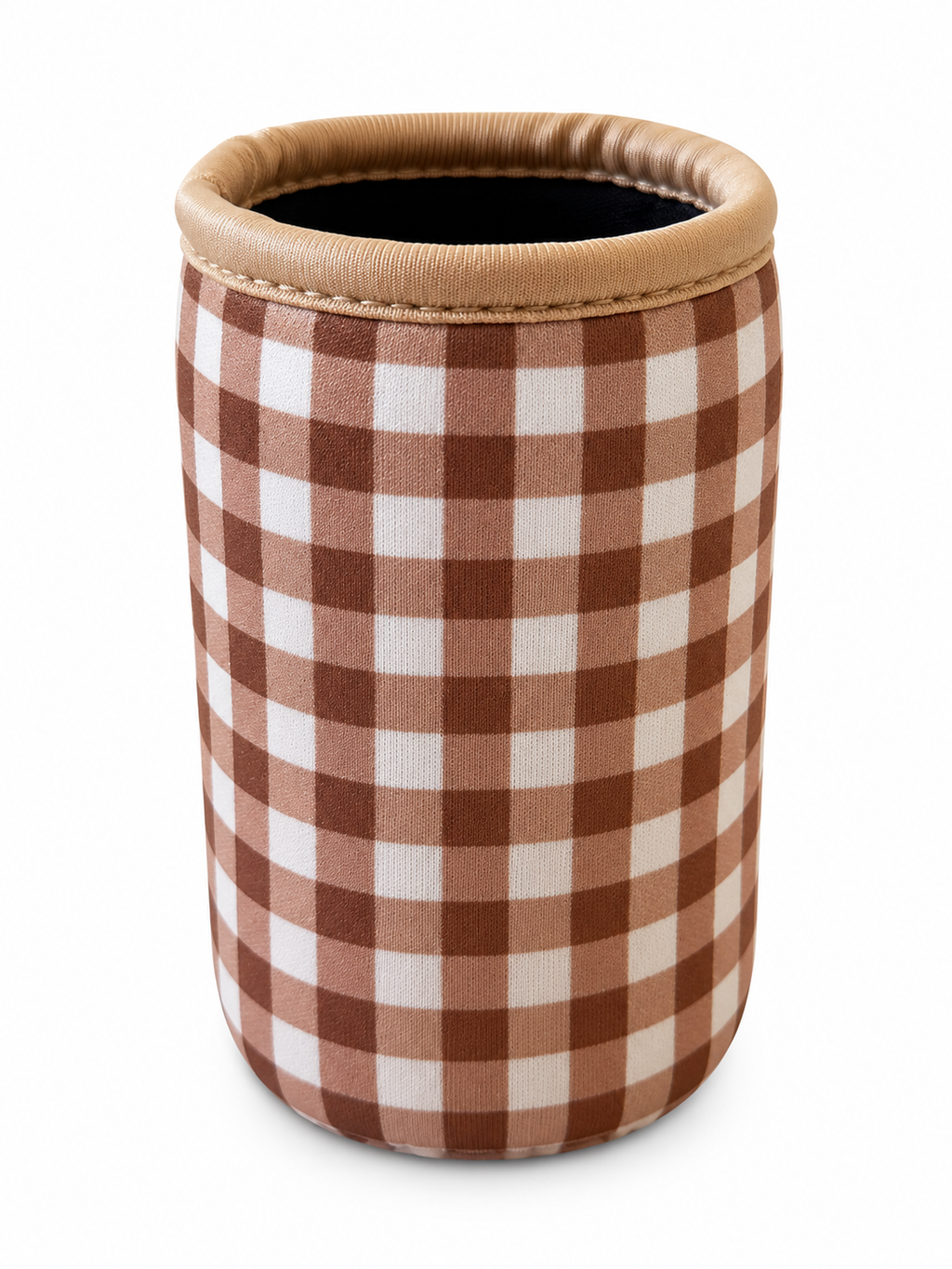 Cocoa Gingham Can Cozy